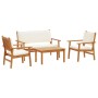 Conjunto de sofá de jardín 4 pcs Marrón 75 x 45 x 38cm