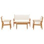 Conjunto de sofá de jardín 4 pcs Marrón 75 x 45 x 38cm