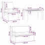 Conjunto de sofá de jardín 4 pcs Marrón 75 x 45 x 38cm