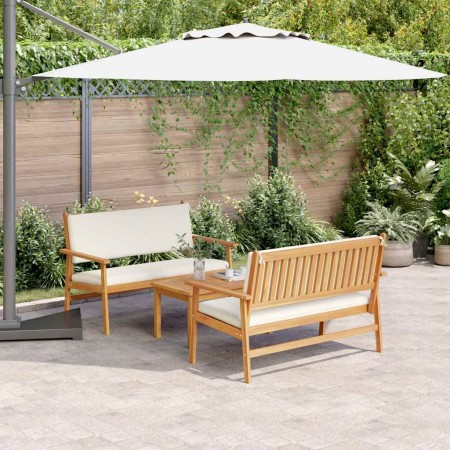 Conjunto de sofá de jardín 3 pcs Marrón 75 x 45 x 38cm