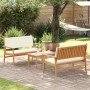 Conjunto de sofá de jardín 3 pcs Marrón 75 x 45 x 38cm