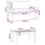 Conjunto de sofá de jardín 3 pcs Marrón 75 x 45 x 38cm