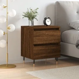 Engineered wood brown oak bedside table 40x35x50 cm by vidaXL, Nightstands - Ref: Foro24-826874, Price: 51,97 €, Discount: %