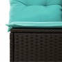 Set sofás jardín y cojines 2 pzas ratán sintético acacia negro