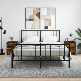 Mesitas noche 2 uds madera ingeniería roble ahumado 40x35x50 cm de vidaXL, Mesitas de noche - Ref: Foro24-826903, Precio: 66,...