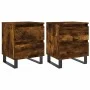 Nachttische 2 Stück, Holzwerkstoff, geräucherte Eiche, 40 x 35 x 50 cm von vidaXL, Nachttische - Ref: Foro24-826903, Preis: 6...