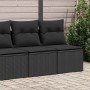 Set sofás jardín y cojines 2 pzas ratán sintético acacia negro