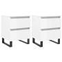 Bedside tables 2 units engineered wood white gloss 40x35x50 cm by vidaXL, Nightstands - Ref: Foro24-826897, Price: 100,35 €, ...