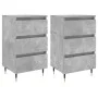 Nightstands 2 pcs concrete gray engineered wood 40x35x69 cm by vidaXL, Nightstands - Ref: Foro24-826917, Price: 97,61 €, Disc...