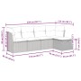 Set comedor de jardín 5 piezas y cojines ratán sintético marrón