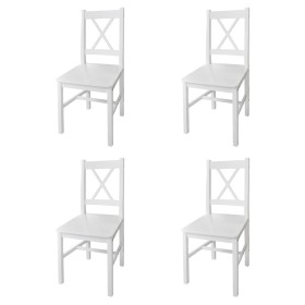 Sillas de comedor 4 unidades madera de pino blanco