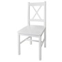 Sillas de comedor 4 unidades madera de pino blanco