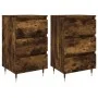 Mesitas noche 2 uds madera ingeniería roble ahumado 40x35x69 cm de vidaXL, Mesitas de noche - Ref: Foro24-826919, Precio: 96,...