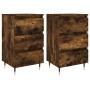Nachttische 2 Stk. Holzwerkstoff Eiche geräuchert 40x35x69 cm von vidaXL, Nachttische - Ref: Foro24-826919, Preis: 97,30 €, R...