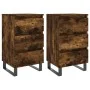 Mesitas noche 2 uds madera ingeniería roble ahumado 40x35x69 cm de vidaXL, Mesitas de noche - Ref: Foro24-826951, Precio: 108...
