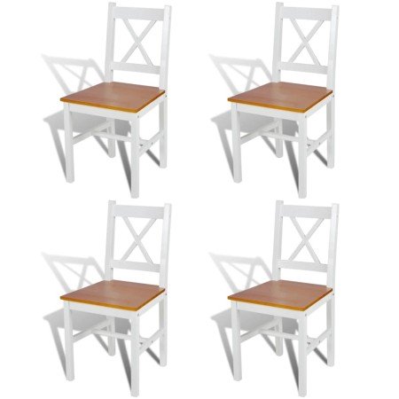 Sillas de comedor 4 unidades madera de pino blanco en Sillas de comedor | Comprar online en Foro24