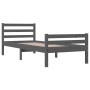 Gray solid wood bed frame 100x200 cm by vidaXL, Beds and slatted bases - Ref: Foro24-814811, Price: 101,24 €, Discount: %