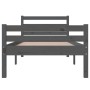 Gray solid wood bed frame 100x200 cm by vidaXL, Beds and slatted bases - Ref: Foro24-814811, Price: 101,24 €, Discount: %