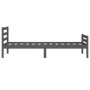 Gray solid wood bed frame 100x200 cm by vidaXL, Beds and slatted bases - Ref: Foro24-814811, Price: 101,24 €, Discount: %