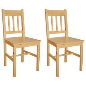 Sillas de comedor 2 unidades madera de pino Sillas de comedor 2 unidades madera de pino