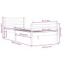 Gray solid wood bed frame 100x200 cm by vidaXL, Beds and slatted bases - Ref: Foro24-814811, Price: 101,24 €, Discount: %