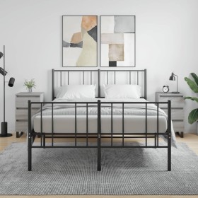 Mesita de noche 2 uds madera ingeniería gris Sonoma 40x35x69 cm de vidaXL, Mesitas de noche - Ref: Foro24-826953, Precio: 121...