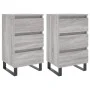 Mesita de noche 2 uds madera ingeniería gris Sonoma 40x35x69 cm de vidaXL, Mesitas de noche - Ref: Foro24-826953, Precio: 119...