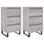 Nachttisch 2 Stk. Sonoma graues Holzwerkstoff 40x35x69 cm von vidaXL, Nachttische - Ref: Foro24-826953, Preis: 121,61 €, Raba...