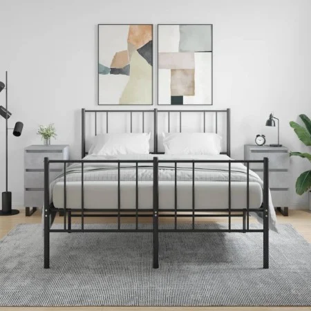 Mesitas noche 2 uds madera ingeniería gris hormigón 40x35x69 cm de vidaXL, Mesitas de noche - Ref: Foro24-826949, Precio: 108...