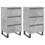 Mesitas noche 2 uds madera ingeniería gris hormigón 40x35x69 cm de vidaXL, Mesitas de noche - Ref: Foro24-826949, Precio: 108...