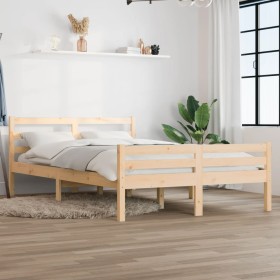 Estructura de cama madera maciza 120x200 cm