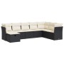 Set de sofás de jardín y cojines 8 piezas ratán sintético negro