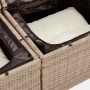 Juego de sofás jardín con cojines 4 pzas ratán sintético beige