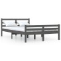 Gray solid wood bed frame 120x200 cm by vidaXL, Beds and slatted bases - Ref: Foro24-814816, Price: 118,77 €, Discount: %