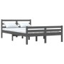 Gray solid wood bed frame 120x200 cm by vidaXL, Beds and slatted bases - Ref: Foro24-814816, Price: 118,77 €, Discount: %