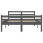 Gray solid wood bed frame 120x200 cm by vidaXL, Beds and slatted bases - Ref: Foro24-814816, Price: 118,77 €, Discount: %
