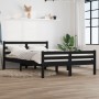 Black solid wood bed frame 120x200 cm by vidaXL, Beds and slatted bases - Ref: Foro24-814818, Price: 139,86 €, Discount: %
