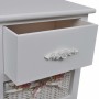 Mueble con 1 cajón y 3 cestas madera de paulonia blanco
