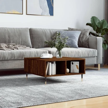 Brown oak engineered wood coffee table 60x60x30 cm by vidaXL, Coffee table - Ref: Foro24-827035, Price: 55,44 €, Discount: %