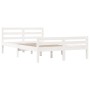 Weißer Massivholzbettrahmen 140x200 cm von vidaXL, Betten und Lattenroste - Ref: Foro24-814820, Preis: 150,50 €, Rabatt: %