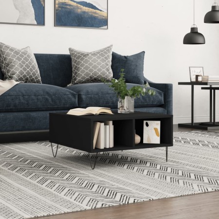 Black engineered wood coffee table 60x60x30 cm by vidaXL, Coffee table - Ref: Foro24-827037, Price: 45,44 €, Discount: %