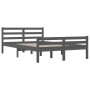 Gray solid wood bed frame 140x200 cm by vidaXL, Beds and slatted bases - Ref: Foro24-814821, Price: 125,34 €, Discount: %