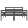 Gray solid wood bed frame 140x200 cm by vidaXL, Beds and slatted bases - Ref: Foro24-814821, Price: 125,34 €, Discount: %