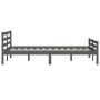 Gray solid wood bed frame 140x200 cm by vidaXL, Beds and slatted bases - Ref: Foro24-814821, Price: 125,34 €, Discount: %
