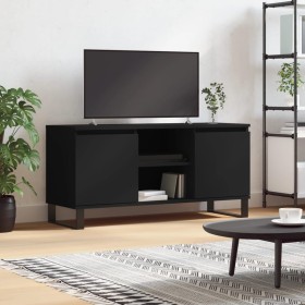 Mueble de TV madera de ingeniería negro 104x35x50 cm