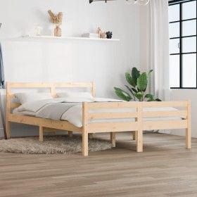 Solid wood bed frame 150x200 cm by vidaXL, Beds and slatted bases - Ref: Foro24-814824, Price: 127,82 €, Discount: %