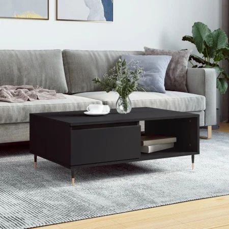 Engineered wood black coffee table 90x60x35 cm by vidaXL, Coffee table - Ref: Foro24-827053, Price: 63,92 €, Discount: %