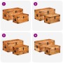 Juego de cofres de almacenamiento 2 uds madera de mango rugosa