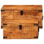 Juego de cofres de almacenamiento 2 uds madera de mango rugosa