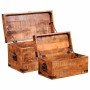 Juego de cofres de almacenamiento 2 uds madera de mango rugosa